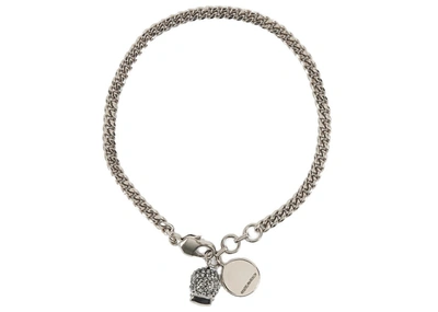 Shop Alexander Mcqueen Skull Chain Bracelet In Silver