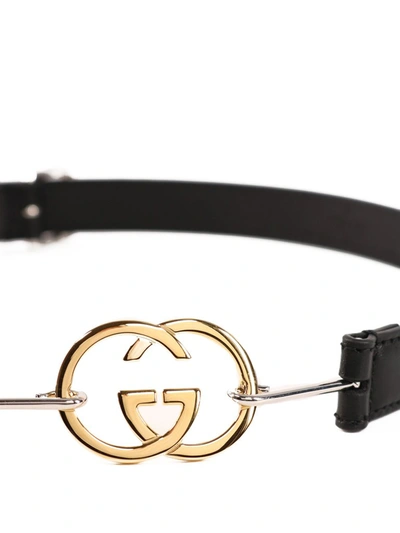 Shop Gucci Interlocking G Buckle Belt In Black