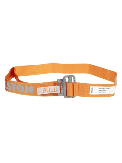 Shop Heron Preston Pull Logo Belt In Orange