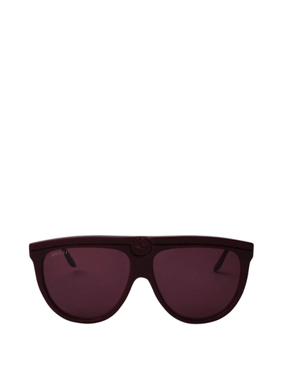 Shop Gucci Eyewear Aviator Frame Sunglasses In Red