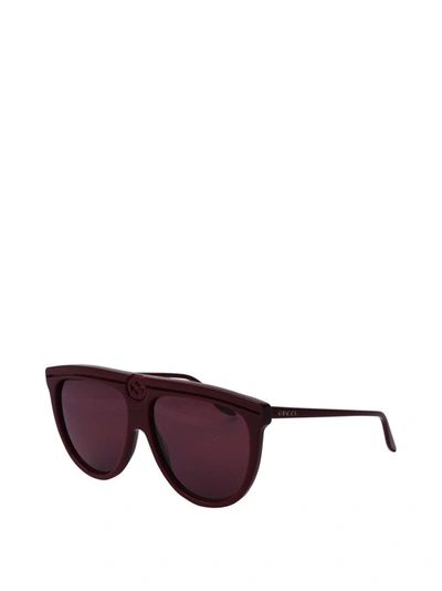 Shop Gucci Eyewear Aviator Frame Sunglasses In Red
