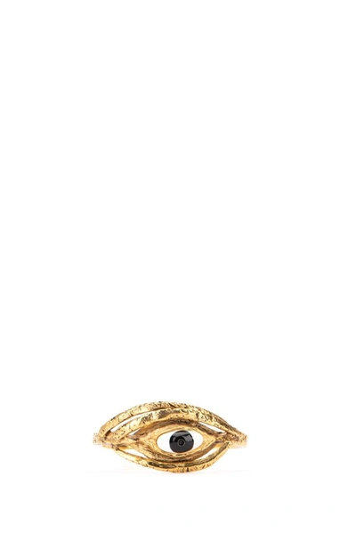 Shop Saint Laurent Eye Bracelet In Gold