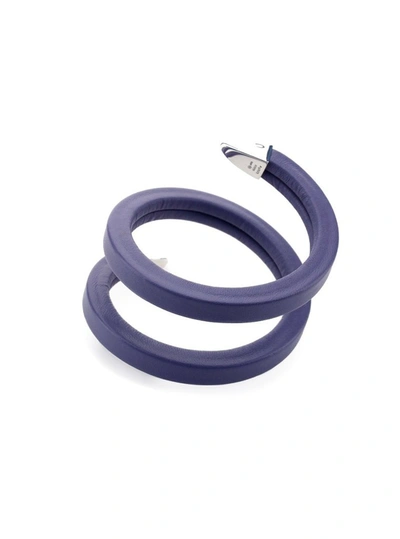 Shop Bottega Veneta Coiled Cuff Bracelet In Purple