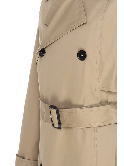 Shop Saint Laurent Oversized Trench Coat In Beige