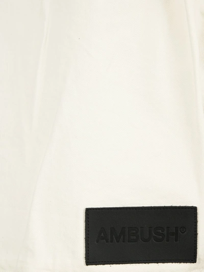 Shop Ambush Boxy Logo Patch Denim Jacket In White