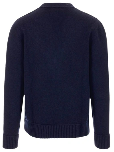 Shop Dsquared2 Logo Patch Buttoned Cardigan In Navy