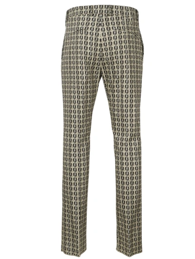 Shop Fendi Ff Logo Motif Jacquard Pants In Multi