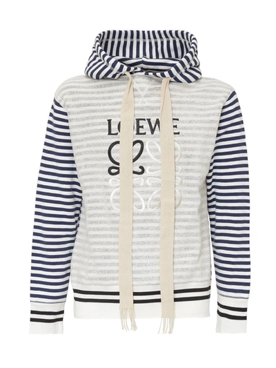 Shop Loewe Reverse Fleece Anagram Hoodie In Multi