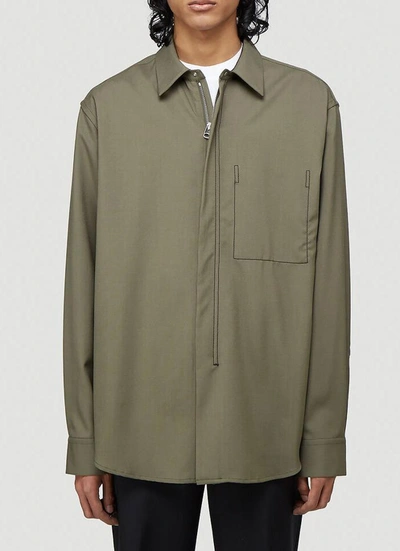 Oamc Ian Shirt Woven Dark Moss In Green | ModeSens