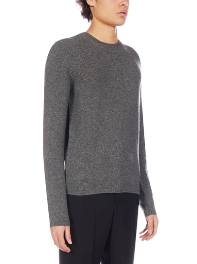 Shop Prada Crewneck Knit Sweater In Grey
