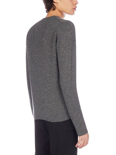 Shop Prada Crewneck Knit Sweater In Grey