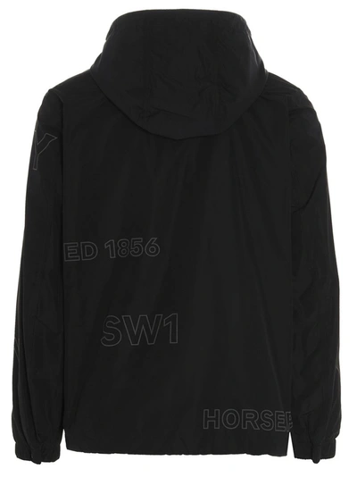 Shop Burberry Horseferry Print Hooded Jacket In Black