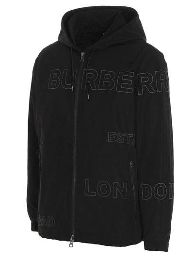 Shop Burberry Horseferry Print Hooded Jacket In Black