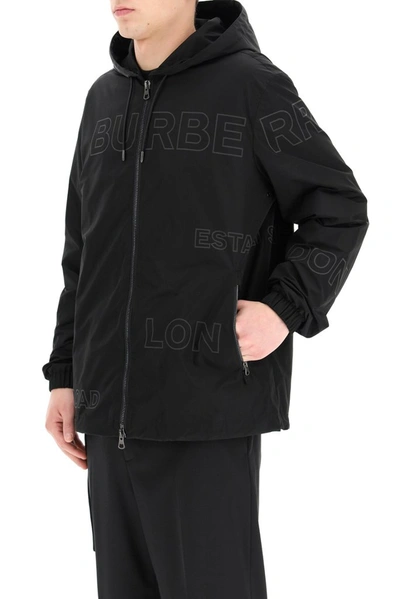 Shop Burberry Horseferry Print Hooded Jacket In Black