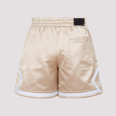 Shop Amiri Contrast Trim Drawstring Shorts In Gold