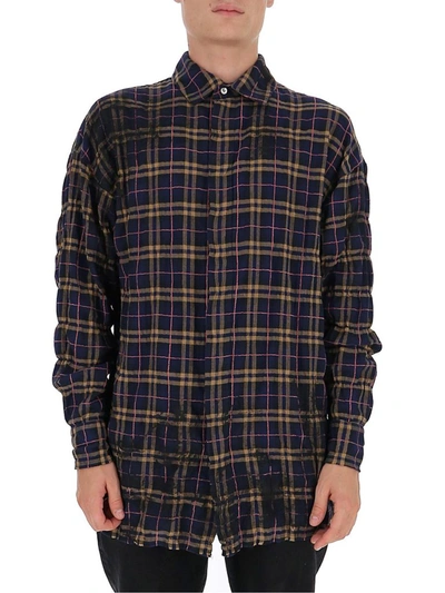 Shop Palm Angels Round Logo Checked Shirt In Multi