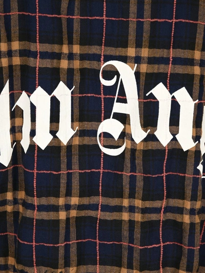 Shop Palm Angels Round Logo Checked Shirt In Multi
