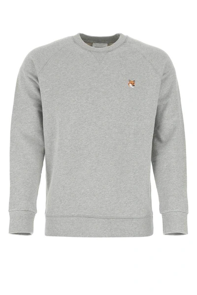 Shop Maison Kitsuné Fox Head Patch Sweatshirt In Grey