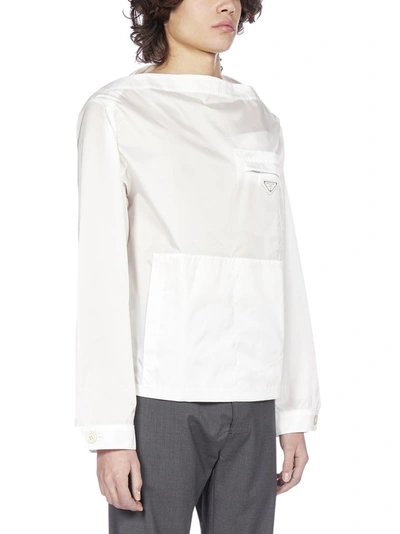 Shop Prada Chest Pocket Blouson Jacket In White
