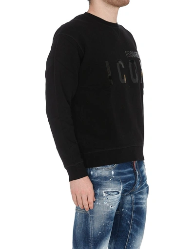 Shop Dsquared2 Icon Logo Print Crewneck Sweatshirt In Black