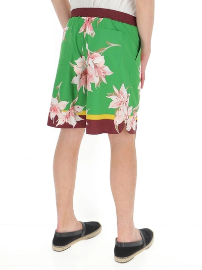 Shop Valentino Flowers Printed Bermuda Shorts In Multi