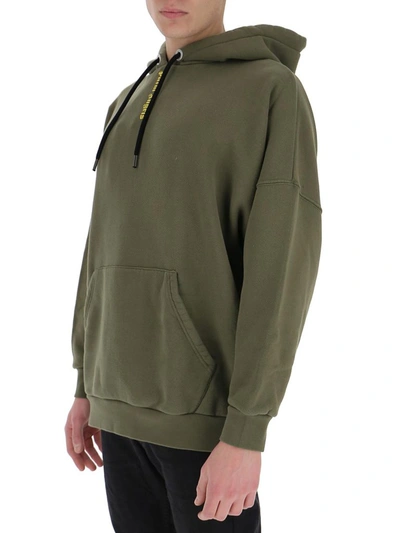 Shop Palm Angels Logo Print Oversized Hoodie In Green