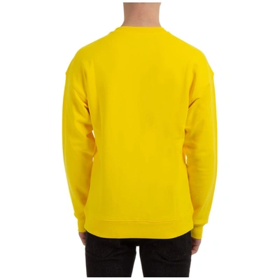 Shop Moschino Logo Printed Crewneck Sweatshirt In Yellow