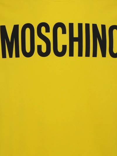 Shop Moschino Logo Printed Crewneck Sweatshirt In Yellow