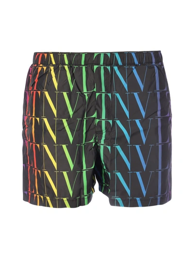 Shop Valentino Vltn Times Printed Swimming Shorts In Multi