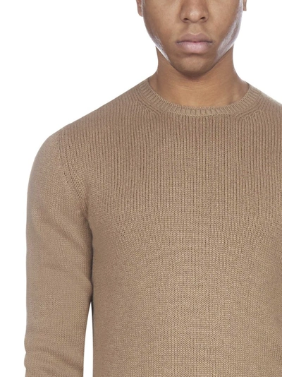 Shop Prada Crewneck Knit Sweater In Brown