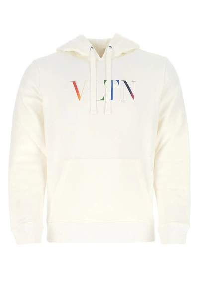 Valentino Vltn Multicolor Print Cotton Hoodie In White | ModeSens
