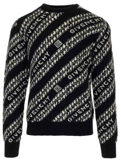 Shop Givenchy Chain Intarsia Knit Jumper In Black