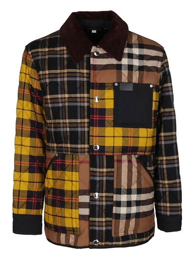 Shop Burberry Patchwork Check Overshirt In Multi