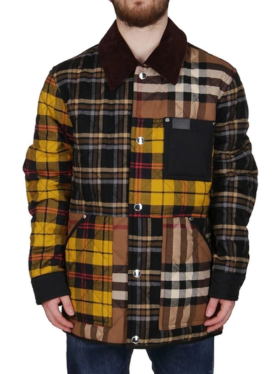 Shop Burberry Patchwork Check Overshirt In Multi