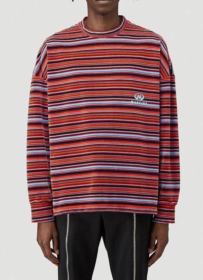 Shop Martine Rose Martin Rose Striped Crewneck Sweatshirt In Multi