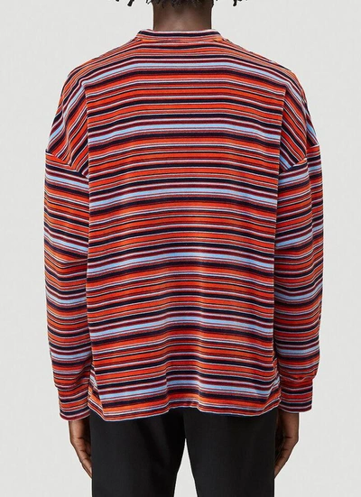 Shop Martine Rose Martin Rose Striped Crewneck Sweatshirt In Multi