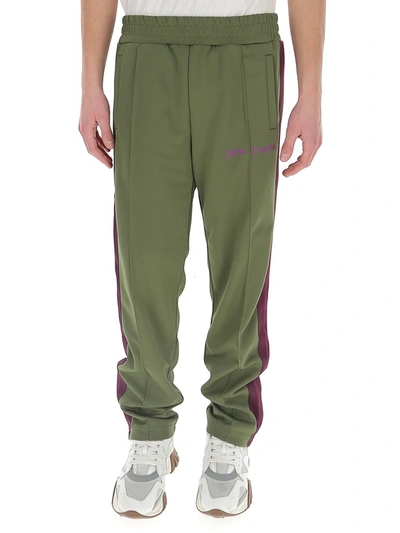 Shop Palm Angels College Track Pants In Green