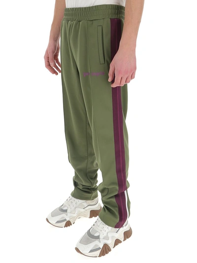Shop Palm Angels College Track Pants In Green