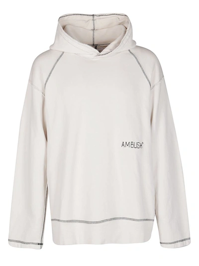 Shop Ambush Logo Embroidered Hoodie In White