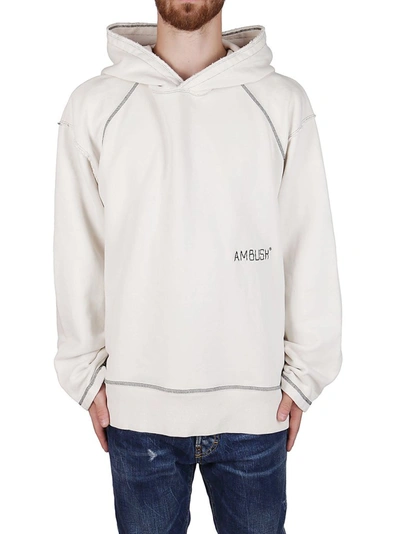 Shop Ambush Logo Embroidered Hoodie In White