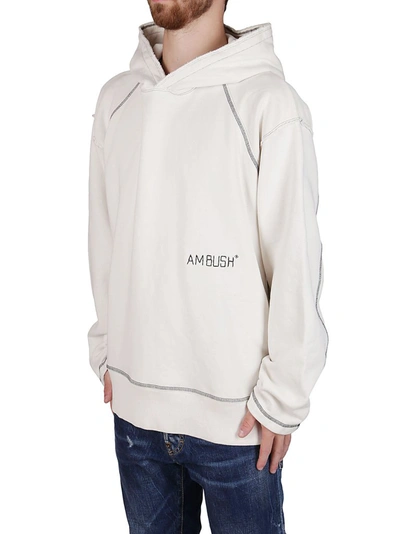 Shop Ambush Logo Embroidered Hoodie In White