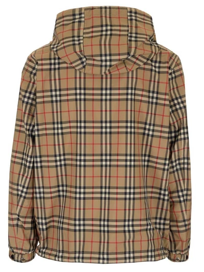 Shop Burberry Reversible Vintage Check Hooded Jacket In Multi