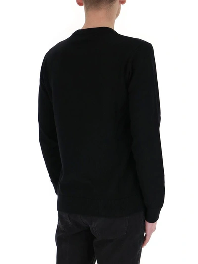Shop Givenchy Logo Band Knit Sweater In Black