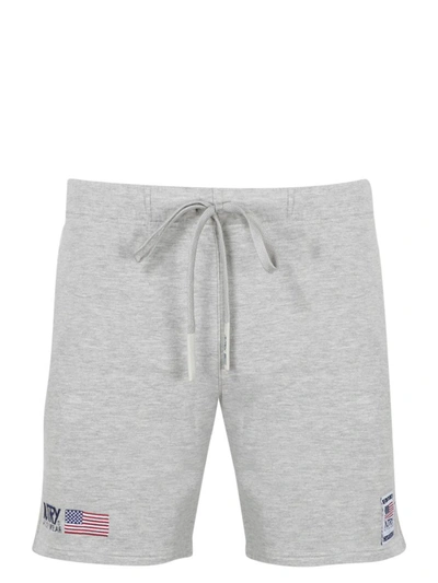 Shop Autry Logo Embroidered Drawstring Shorts In Grey