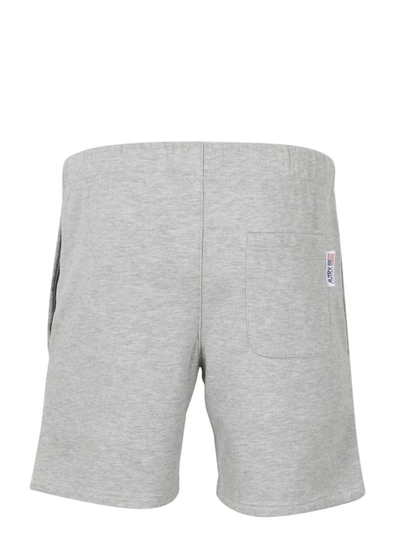 Shop Autry Logo Embroidered Drawstring Shorts In Grey