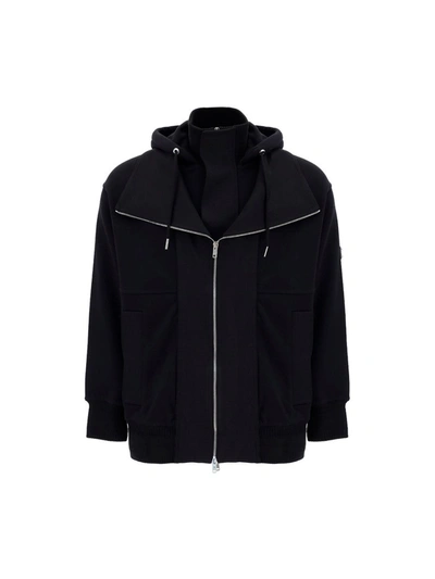 Shop Givenchy Layered Hooded Jacket In Black
