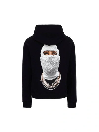 Shop Ih Nom Uh Nit Mask Print Hoodie In Black