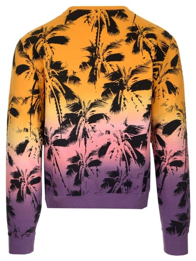 Shop Saint Laurent Palm Trees Print Sweatshirt In Multi