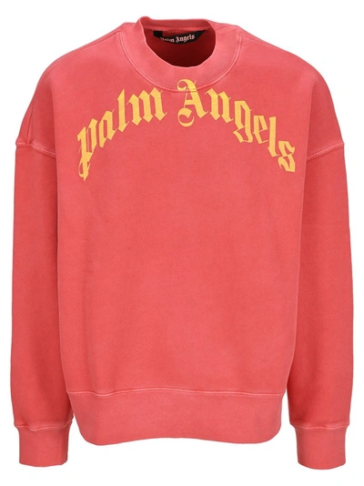 Shop Palm Angels Vintage Logo Print Sweatshirt In Red