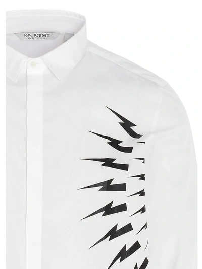 Shop Neil Barrett Thunderbolt Print Shirt In White